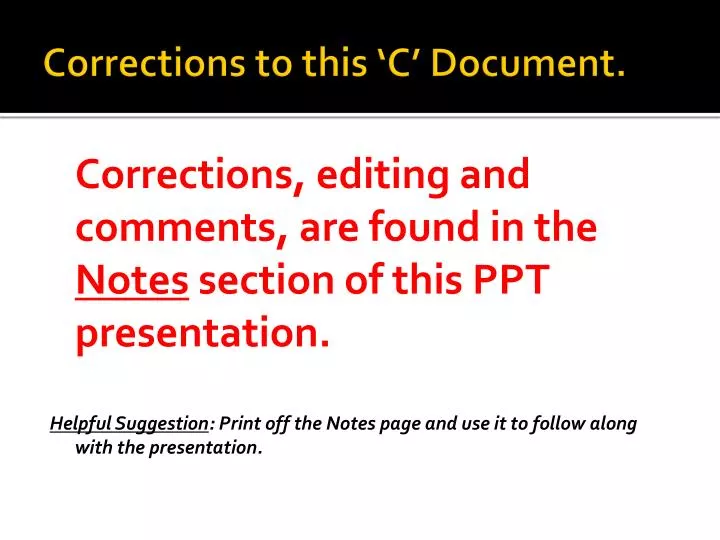 corrections to this c document n.