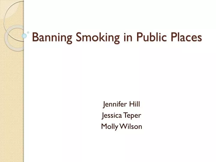5 reasons to ban smoking in public places
