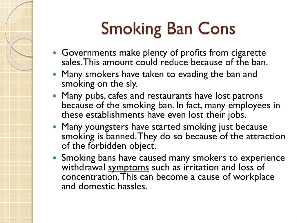 thesis statement about banning smoking
