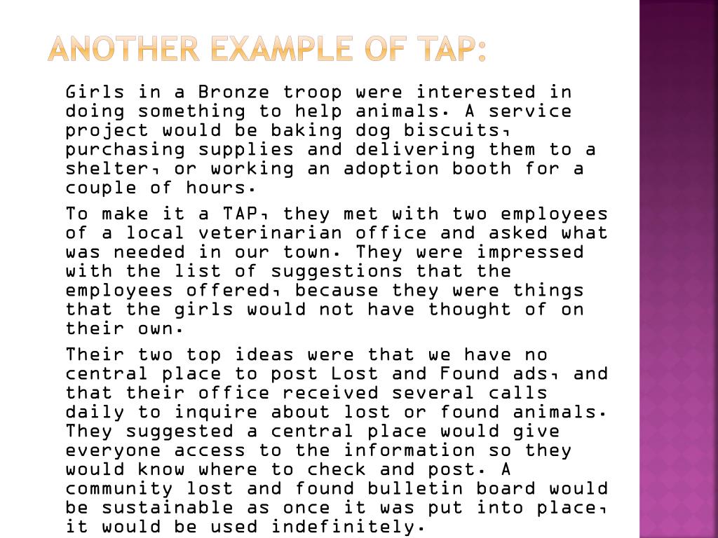 Tap Example PPT - The Girl Scout leadership Experience Bronze, silver, and Gold ...