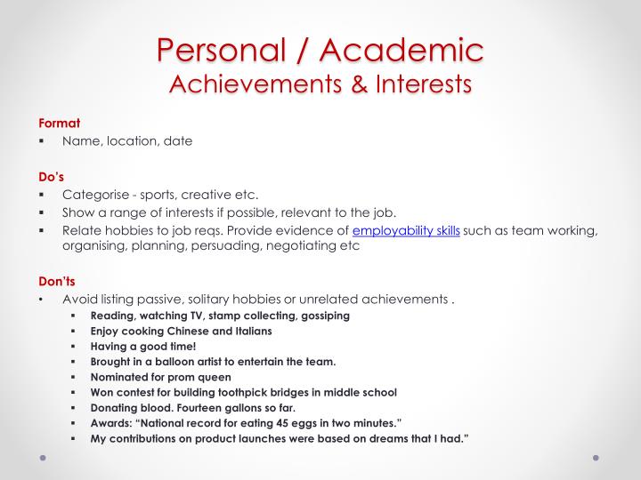 academic achievements essay