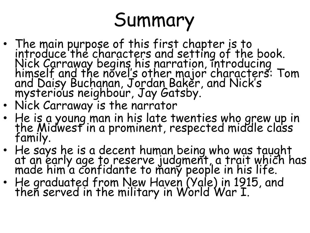great gatsby essay summary