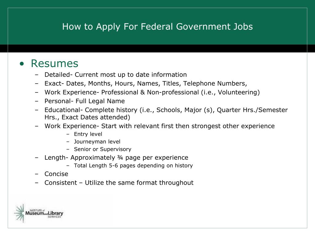 Help applying for federal jobs