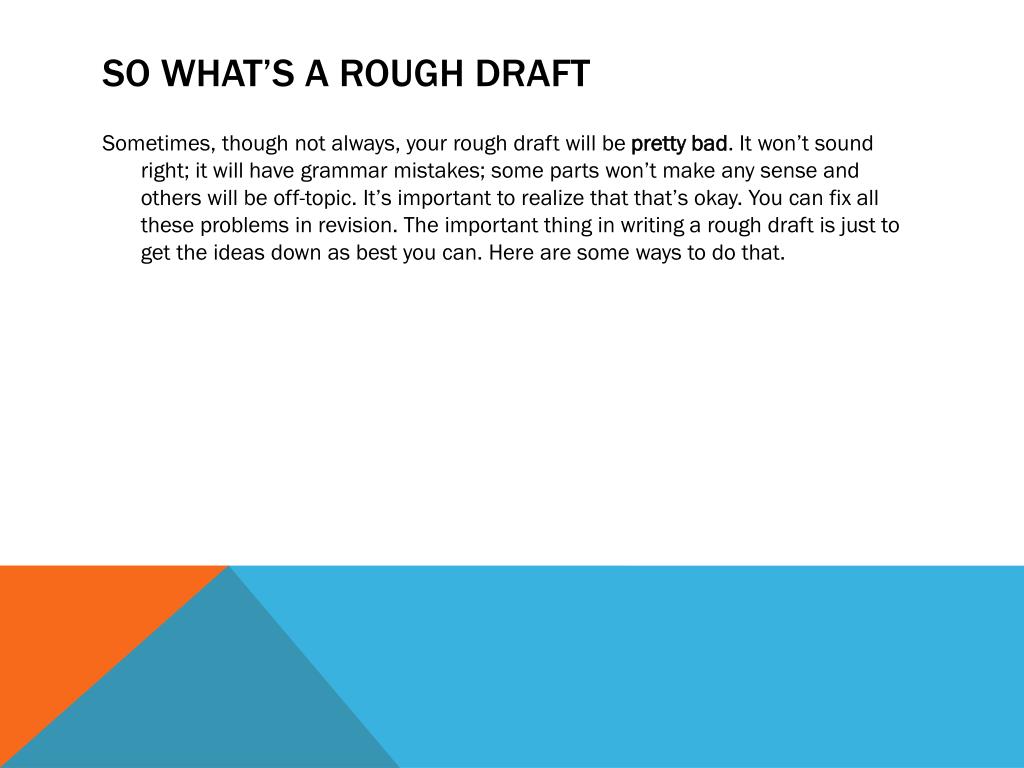 writing a rough draft powerpoint