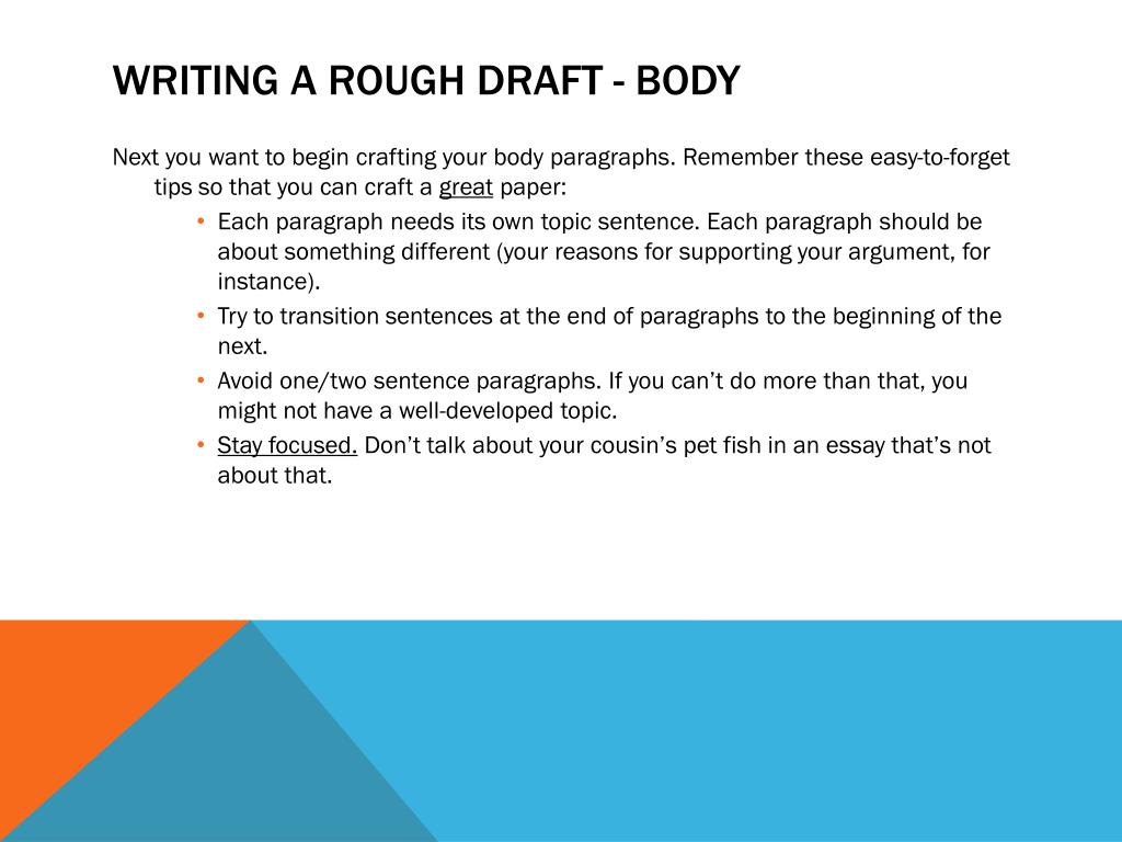 rough draft essay definition
