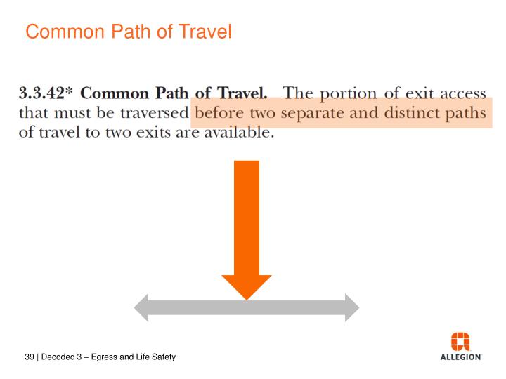common path of travel