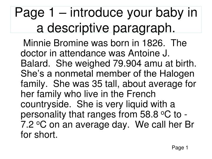 creative writing description of a baby