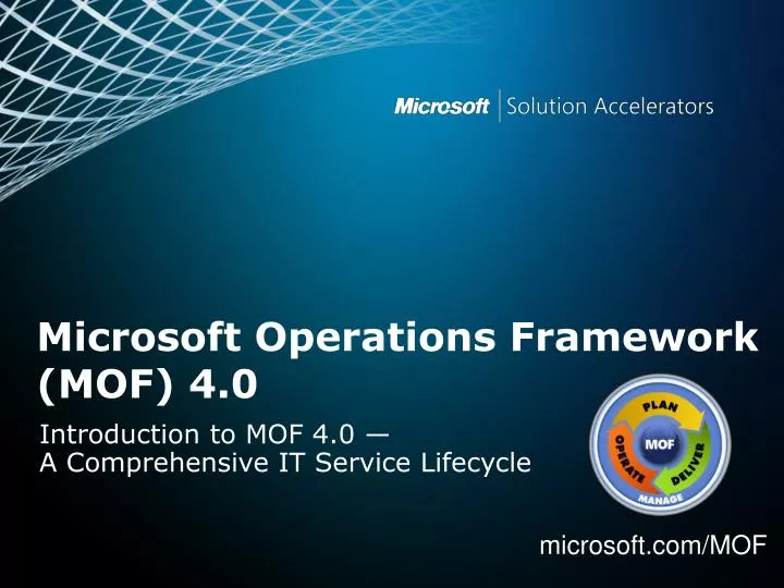 PPT - Microsoft Operations Framework (MOF) 4.0 PowerPoint Presentation