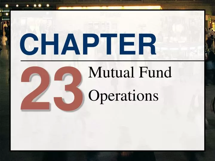 mutual fund operations n.