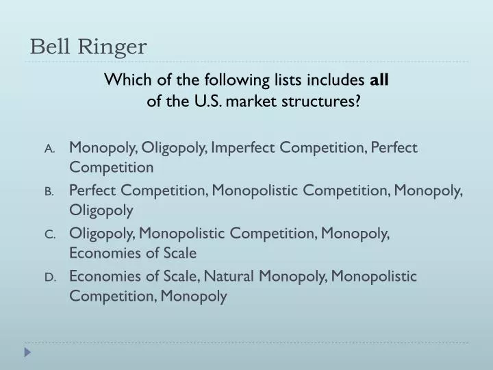 Monopoly Oligopoly Perfect Competition Chart