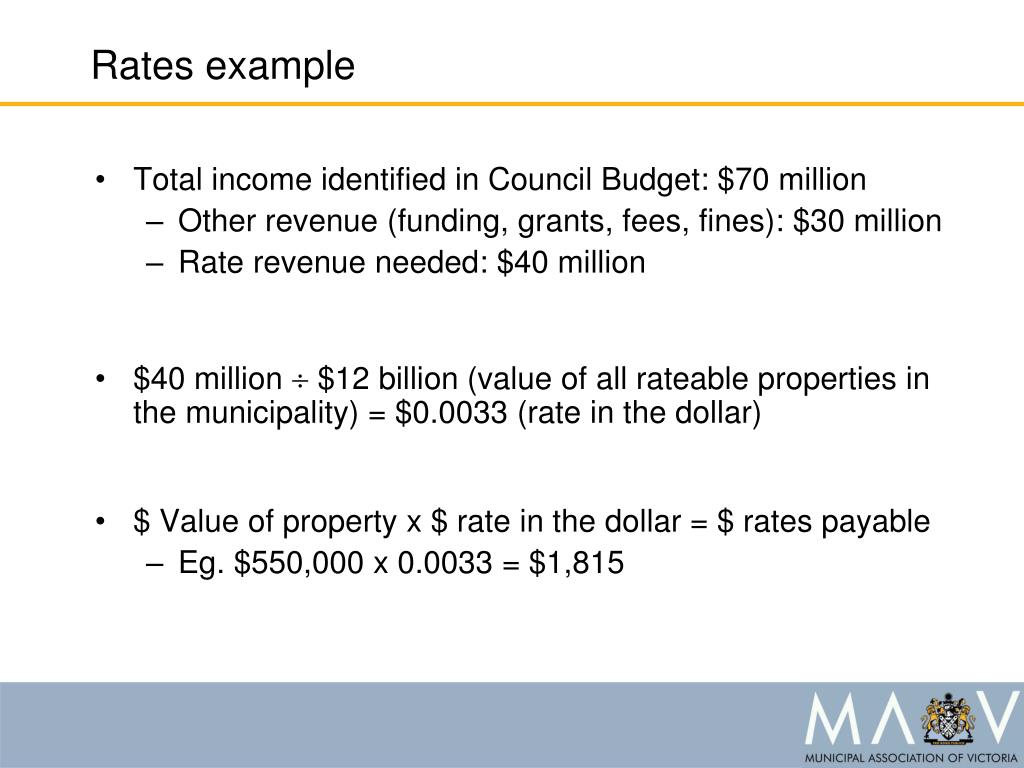Public Rate Example PPT - Victorian Council Rates and Financial Management PowerPoint ...