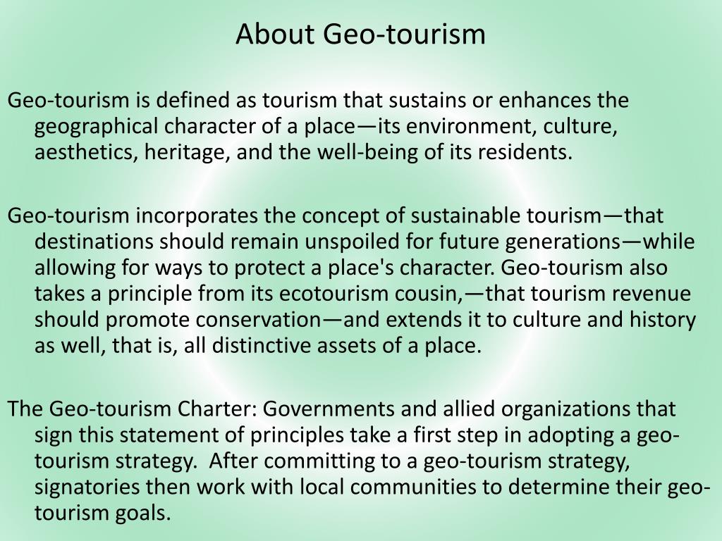 what is geo tourism and why is it important