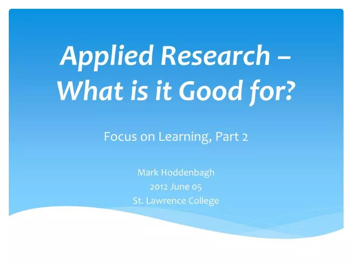 applied research applied research