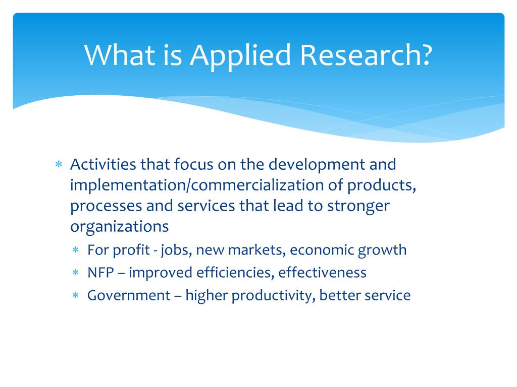 examples of applied research in business