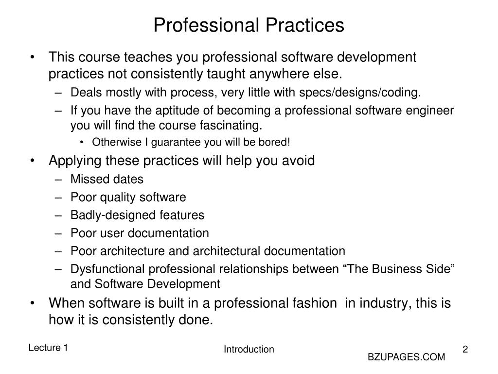 professional practices presentation topics
