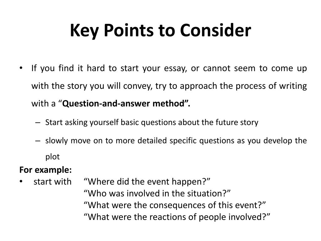 key points narrative essay