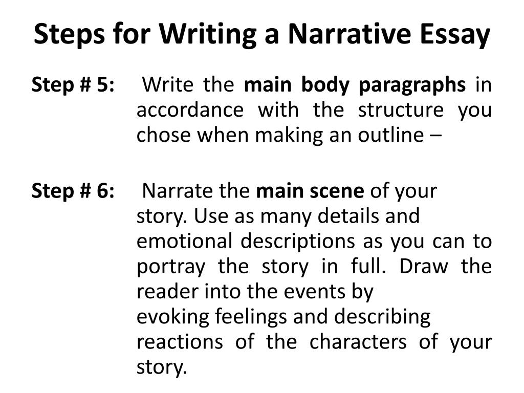 guidelines for writing narrative essay