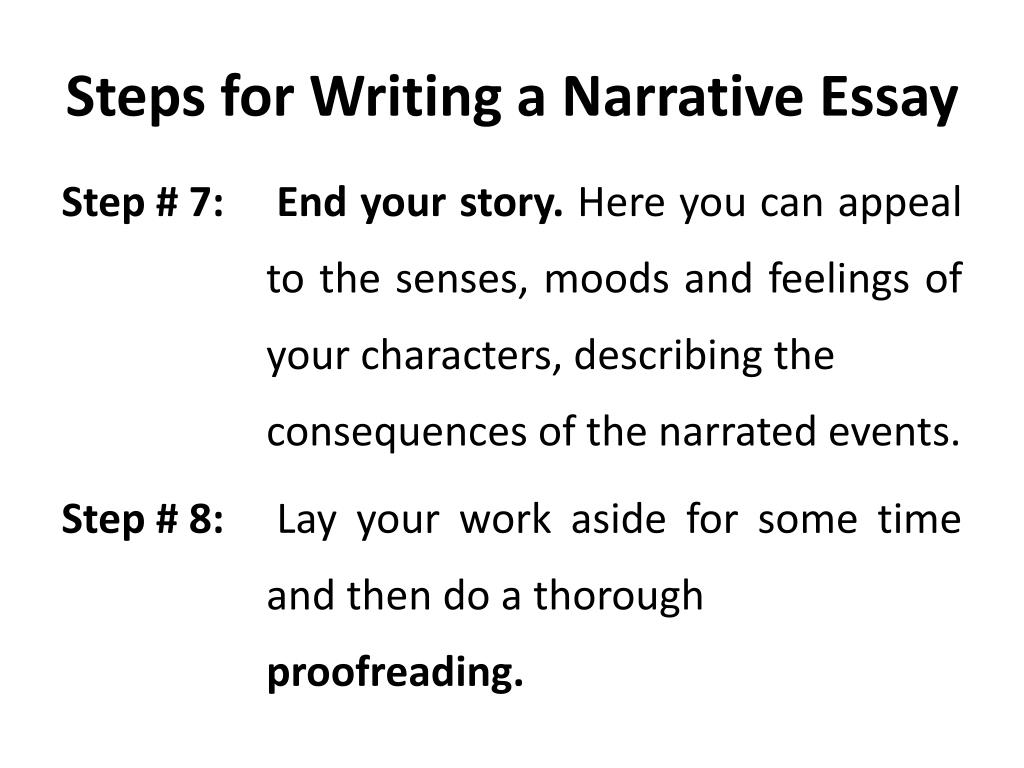 narrative essay describing the chronological steps example