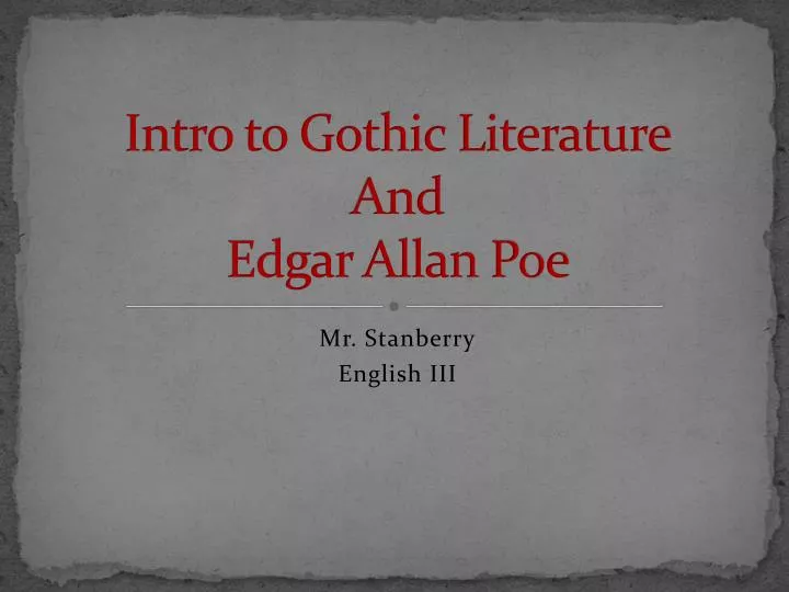 edgar allan poe gothic literature