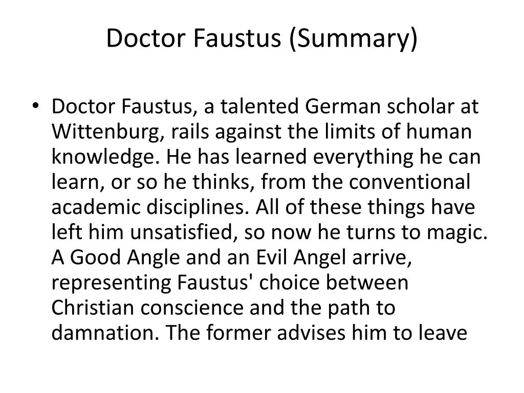 doctor faustus thesis