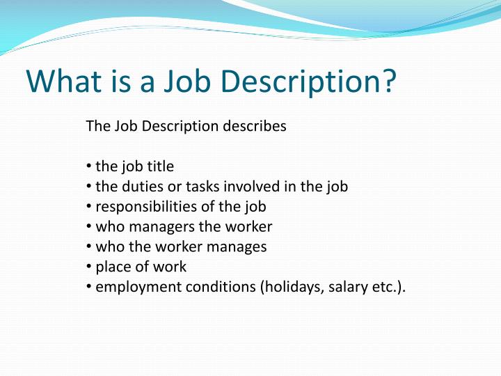 PPT The Job Description And Person Specification PowerPoint 