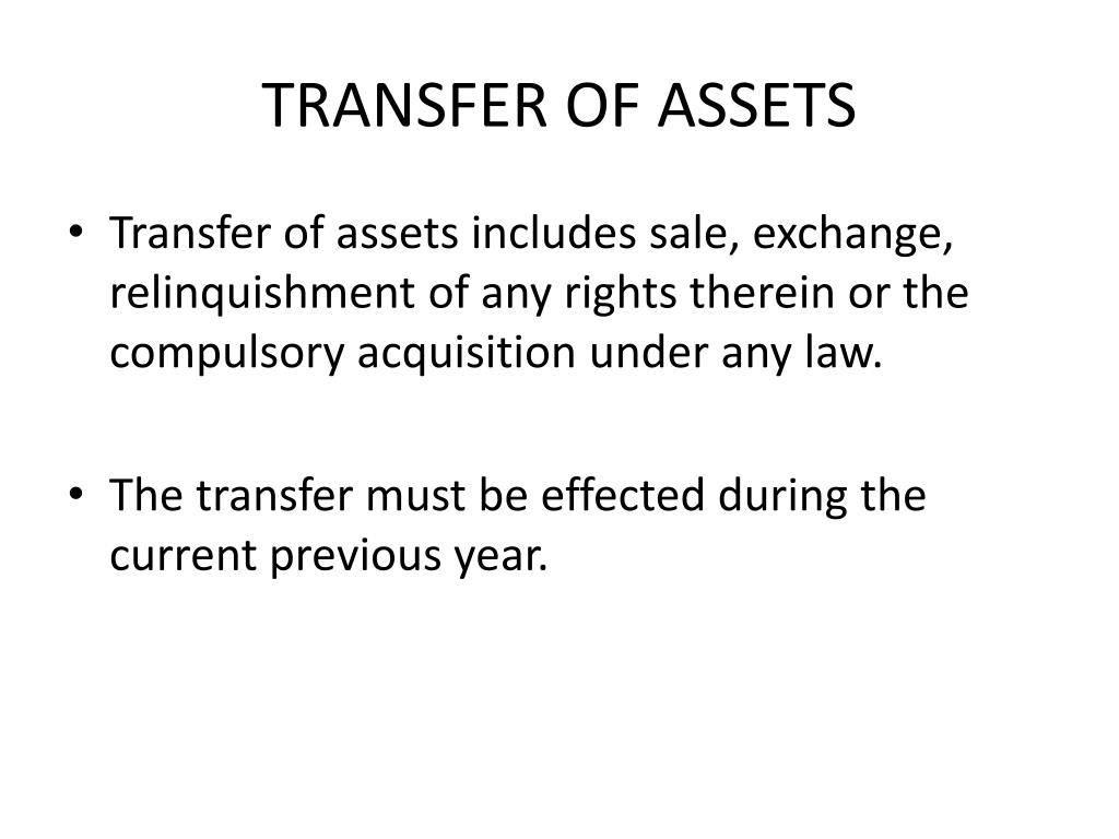 transfer of assets through direct assignment