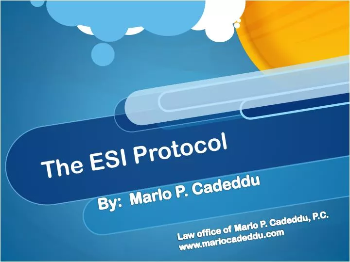 PPT T he ESI Protocol PowerPoint Presentation, free download ID1652304