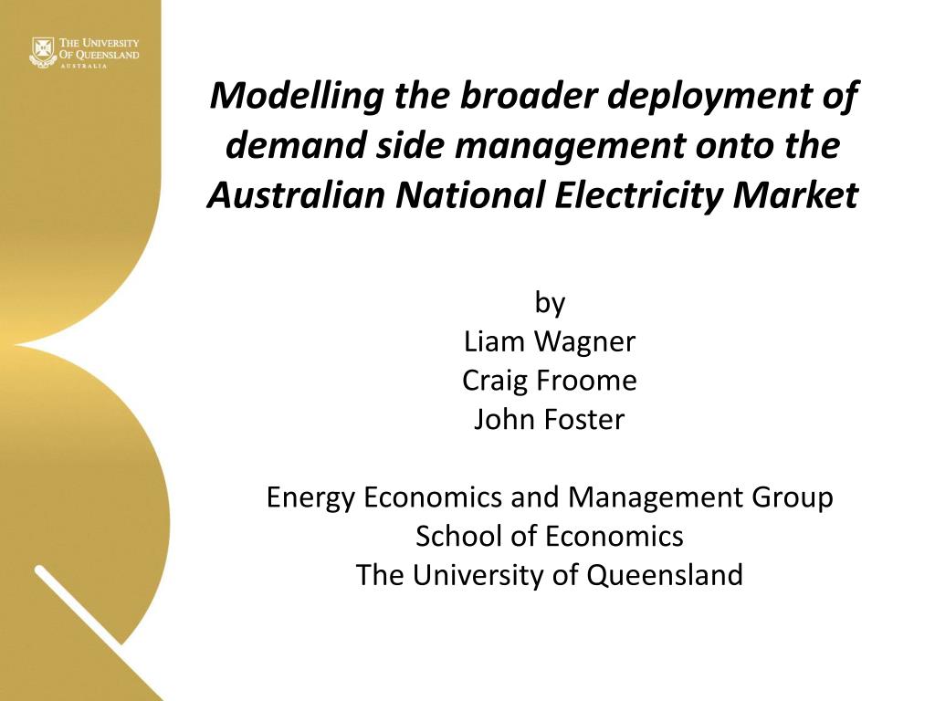 PPT - Modelling the broader deployment of demand side management onto ...