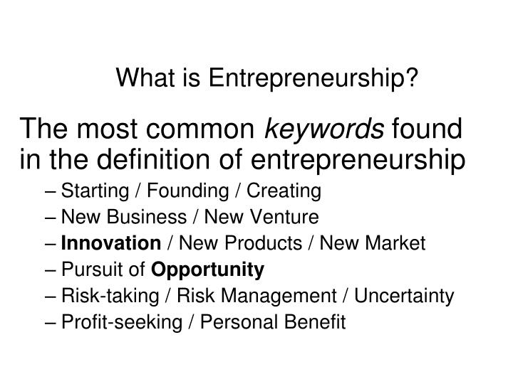 The Term Entrepreneurship