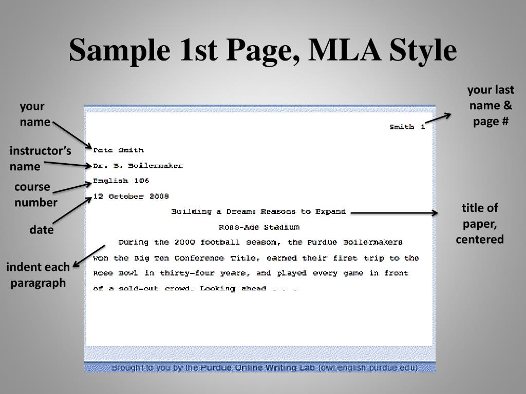 mla style sample page