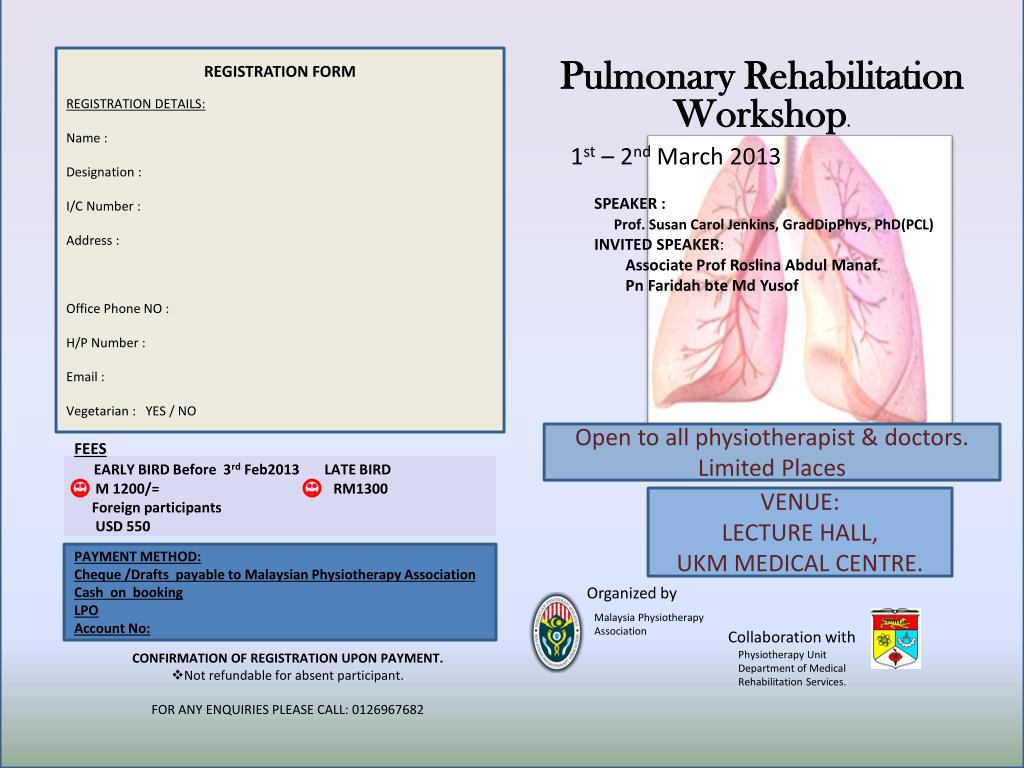 PPT - Pulmonary Rehabilitation Workshop . PowerPoint Presentation, free ...