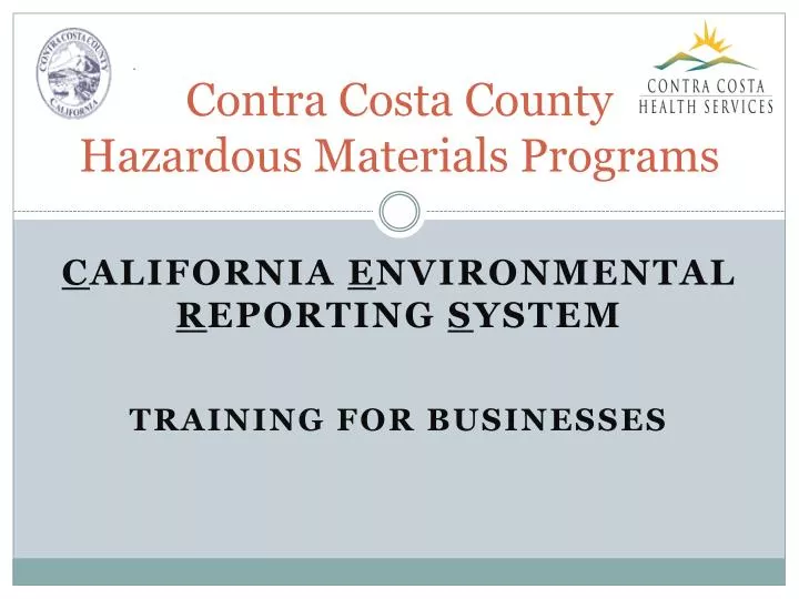 PPT Contra Costa County Hazardous Materials Programs PowerPoint