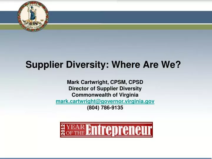 PPT Supplier Diversity Where Are We? PowerPoint Presentation, free