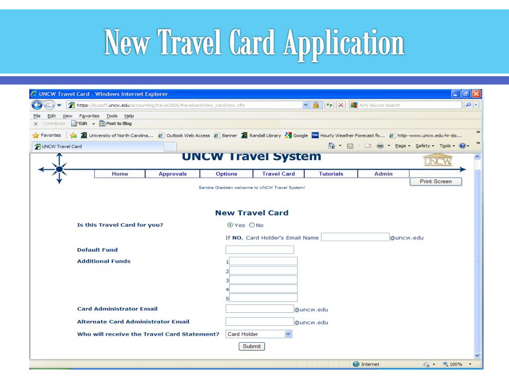 mit travel card application