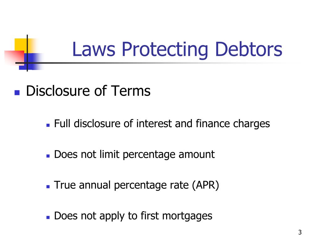 PPT - Laws Protecting Debtors/Creditors and Bankruptcy PowerPoint ...