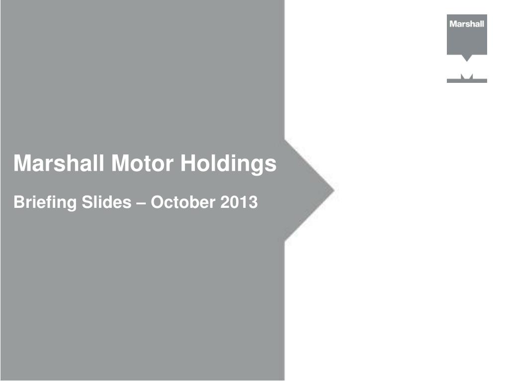 PPT Marshall Motor Holdings AGM Presentation Daksh Gupta Chief
