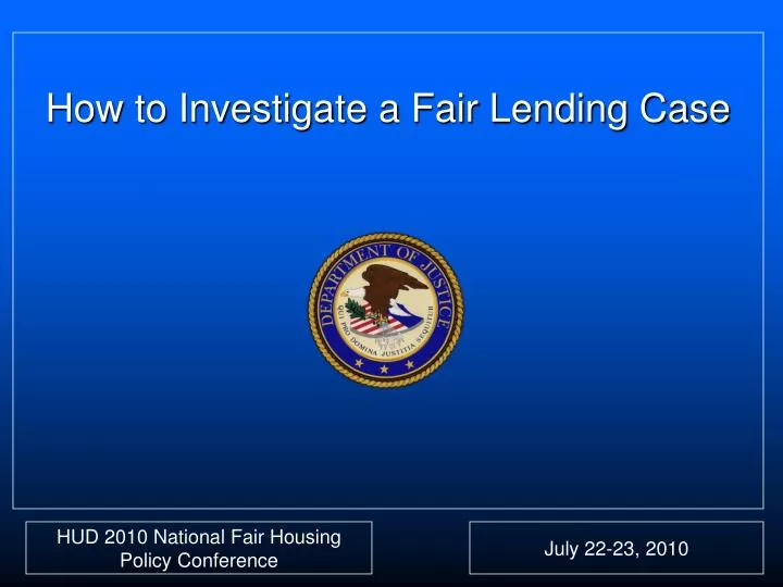how to investigate a fair lending case n.