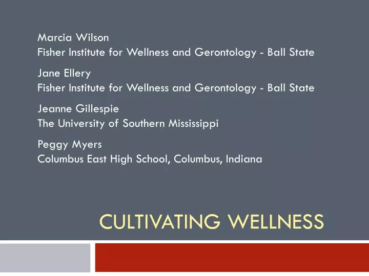 cultivating wellness n.