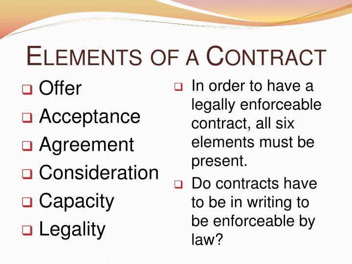 six elements to a contract coursework academic writing service elements of a contract