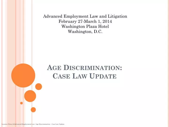 age discrimination case law update n.