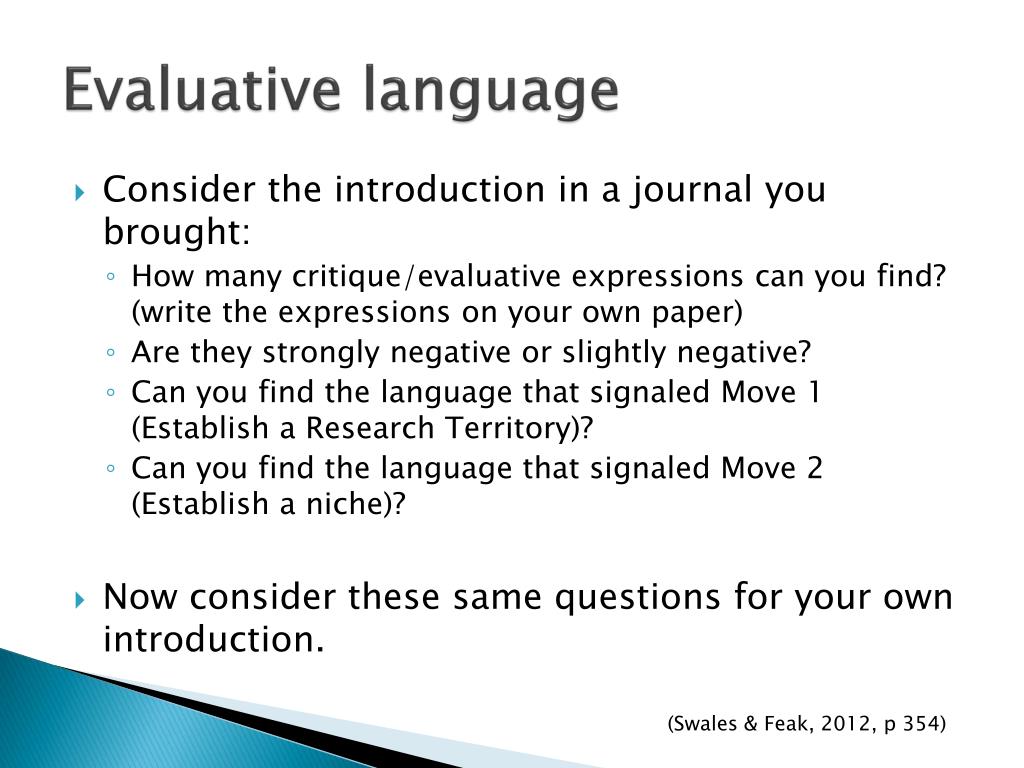 evaluative language in essays