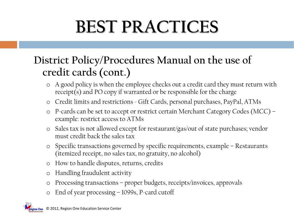 PPT PCard Best PRACTICES AND COMMON PITFALLS PowerPoint Presentation