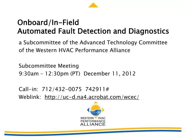 onboard in field automated fault detection and diagnostics n.