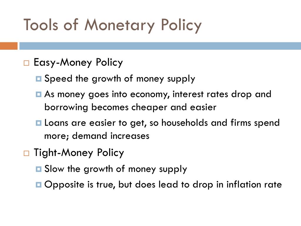 Ppt Economics Fiscal And Monetary Policy Powerpoint Presentation - tools of monetary policy easy money