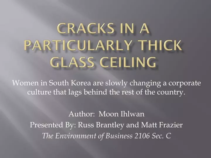 Ppt Cracks In A Particularly Thick Glass Ceiling