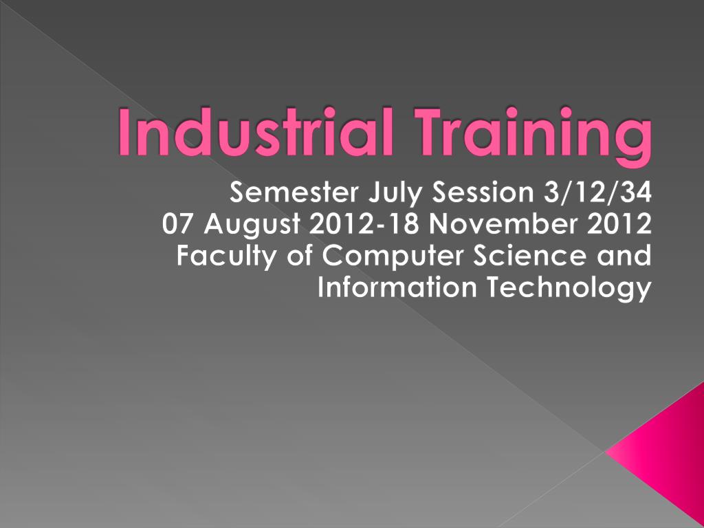 industrial training presentation ppt