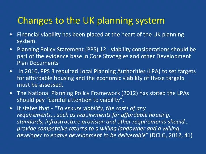 PPT - Changes to the UK planning system PowerPoint Presentation, free ...