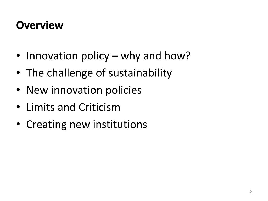 PPT - Innovation Policy in the era of sustainability PowerPoint ...