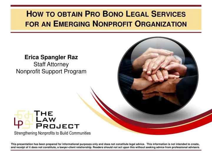 PPT - How to obtain Pro Bono Legal Services for an Emerging Nonprofit ...