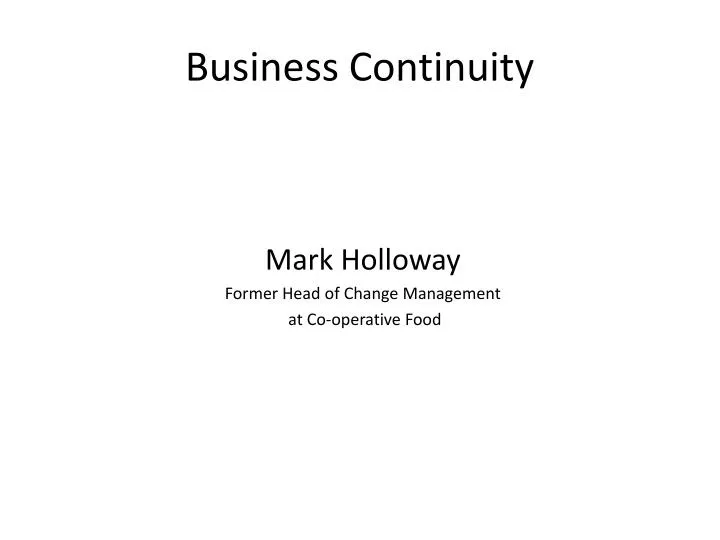 business continuity n.